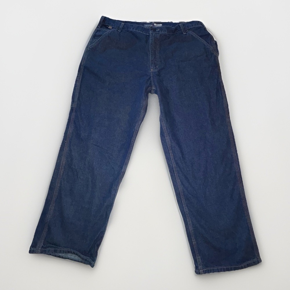 Carhartt FR Flame Resistant Loose Fit Carpenter Blue Denim Work Jean FRB13 40x30